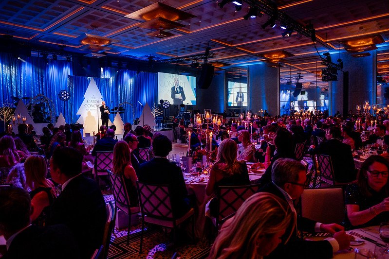 Guests sat down in dining hall for the carol concert's gala dinner