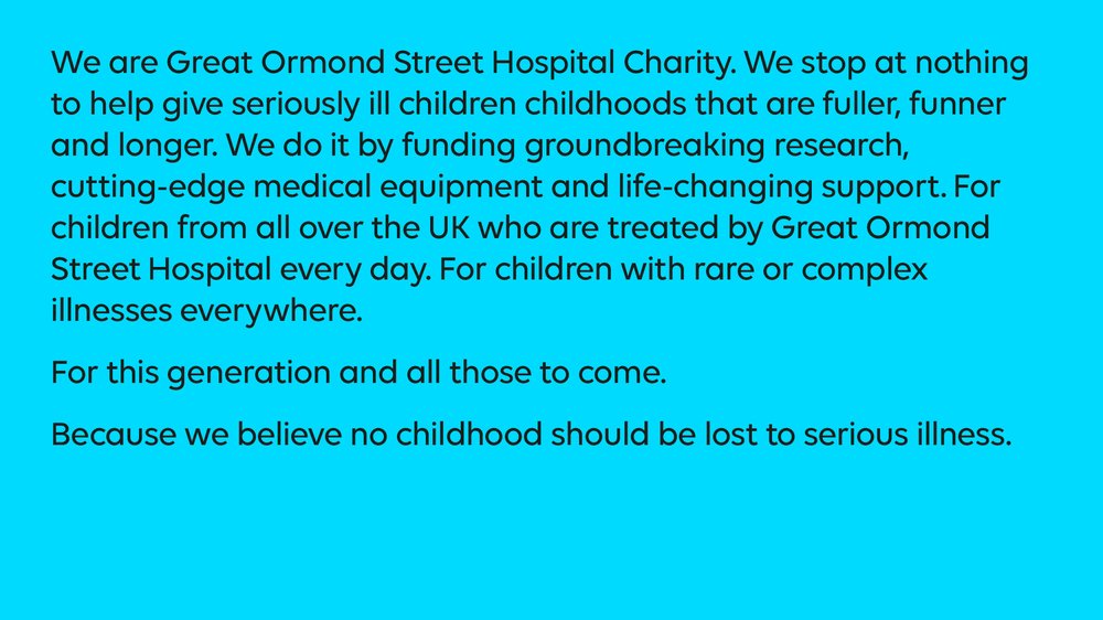 Example of GOSH Charity messaging