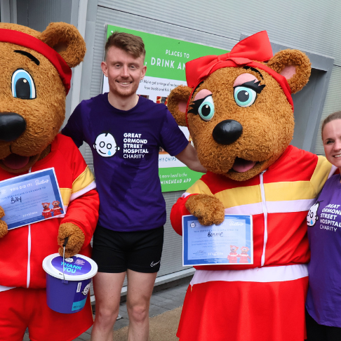 Butlin's employees with mascots