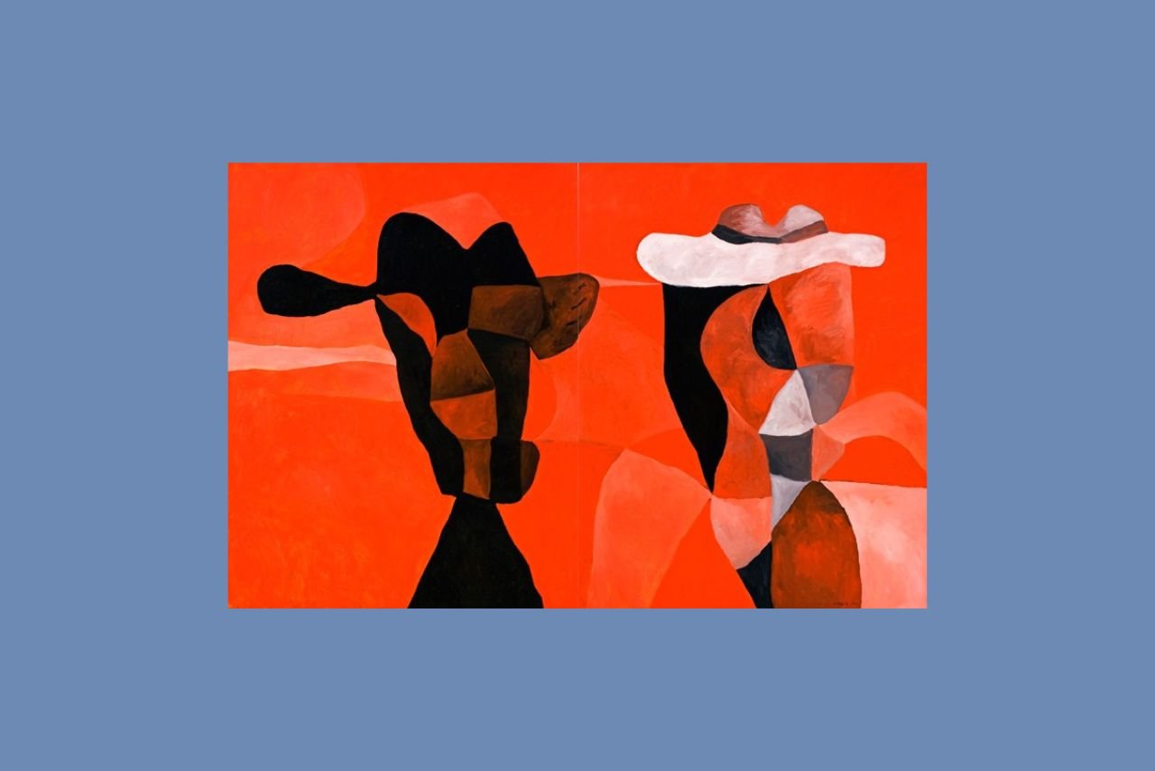 Artwork called Figures in Red 2 by the artist Antonio Malta Campos.