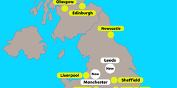 Map of GOSH Charity's National Research Project Grant funding from 2011-2026
