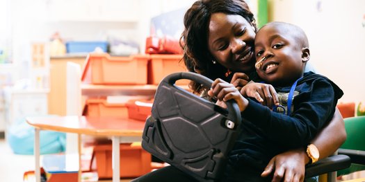 GOSH patient Gabriel pictured with his mum at GOSH