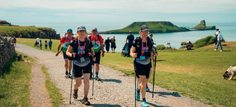Trekkers on the Gower trek
