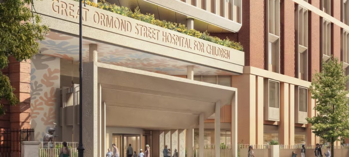 An image depicting how Great Ormond Street Hospital’s entrance will look