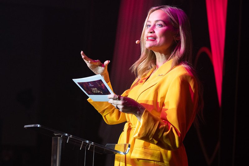 Laura Whitmore hosting Love GOSH 2026