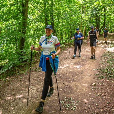 Trekkers in the woods for the North Yorks trek
