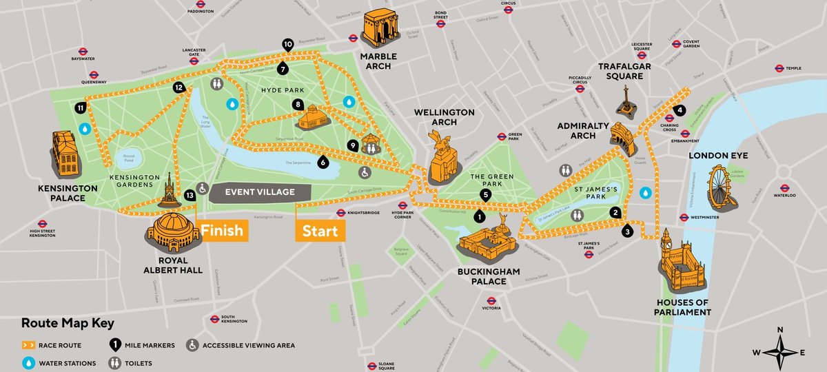 Oysho Royal Parks Half Marathon route map graphic