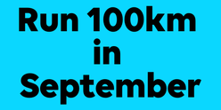 Blue background with text Run 100km in September