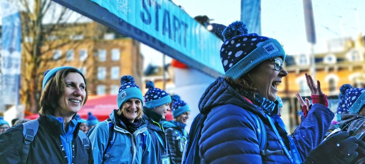 Participants at the start line of the Winter Walk