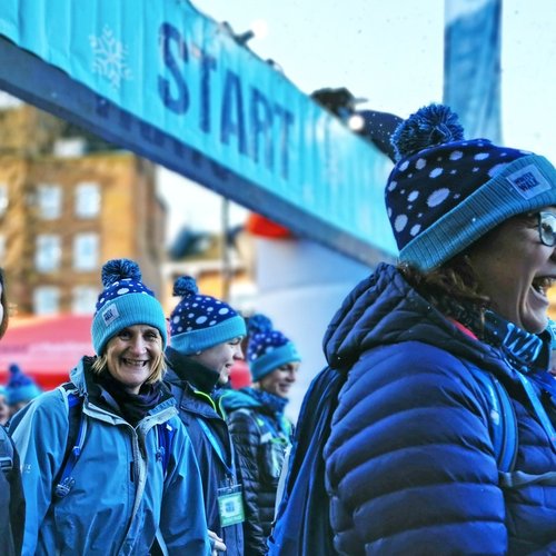 Participants at the start line of the Winter Walk