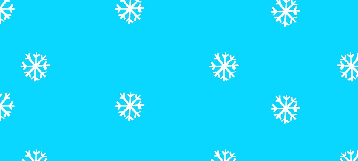 Light blue background with white snowflake doodles spread across the page