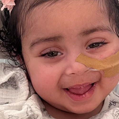 Little girl smiling to camera