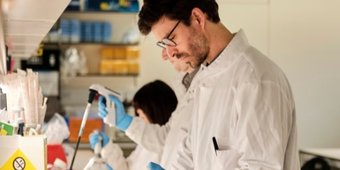 Researcher at work in the lab