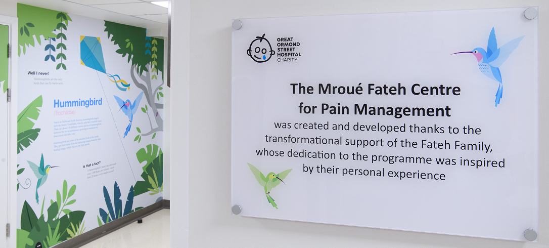 Signage in the hospital for The Mroué Fateh Centre for Pain Management